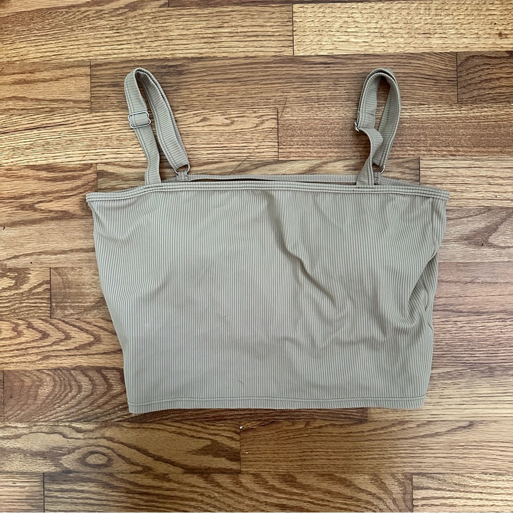 Kortni Jeane Tan Ribbed Swim Top